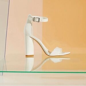 Gianni Bini White Ankle Strap Heels